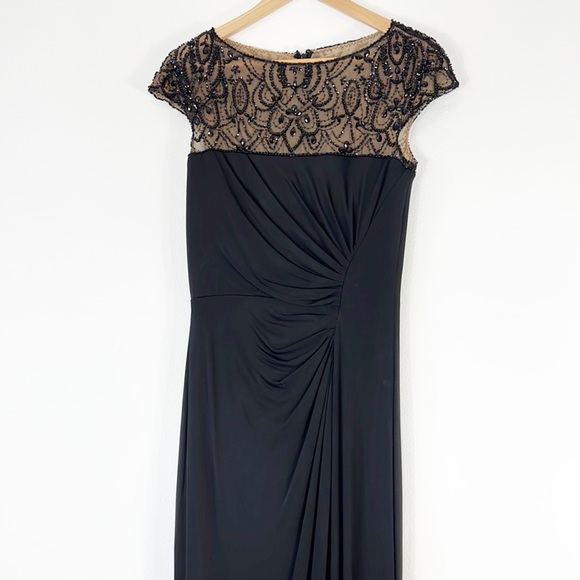 Tadashi Collection Beaded Long Maxi Formal Black Dress - Picture 14 of 16